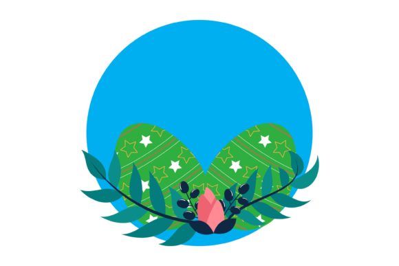Easter Egg Green and Floral in Design