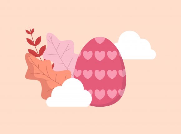 Easter Egg Love: A Pink Floral Cloud Vector