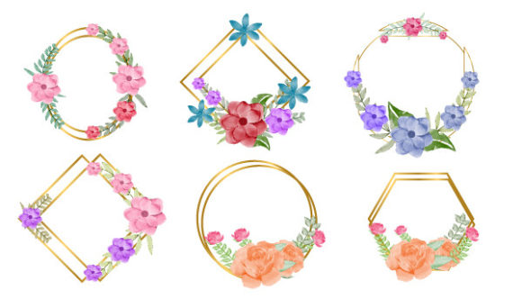 Enhance Your Wedding Invitations with the Watercolor Floral Frame Wedding Card Set