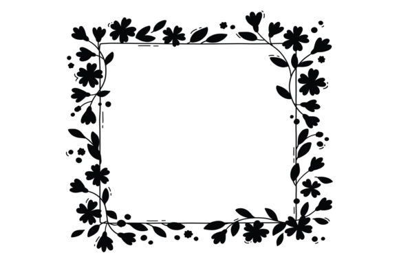 Floral Silhouettes Frame: A Versatile Design for Your Projects