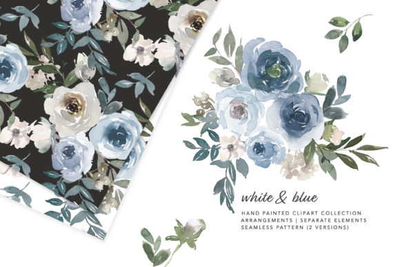 Watercolor Dusty Blue Floral Graphics: A Versatile Tool for Creative Projects